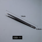 Stainless Steel Anti-Static Tweezers - Straight/Bent Tips for Electronics