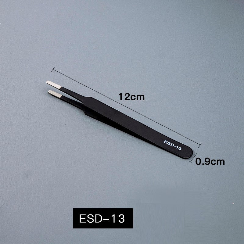 Stainless Steel Anti-Static Tweezers - Straight/Bent Tips for Electronics