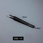 Stainless Steel Anti-Static Tweezers - Straight/Bent Tips for Electronics