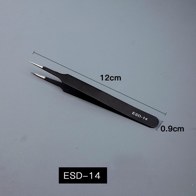 Stainless Steel Anti-Static Tweezers - Straight/Bent Tips for Electronics