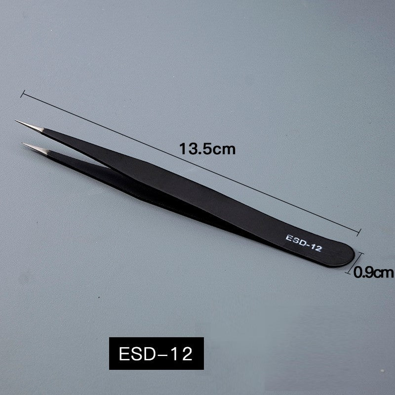 Stainless Steel Anti-Static Tweezers - Straight/Bent Tips for Electronics