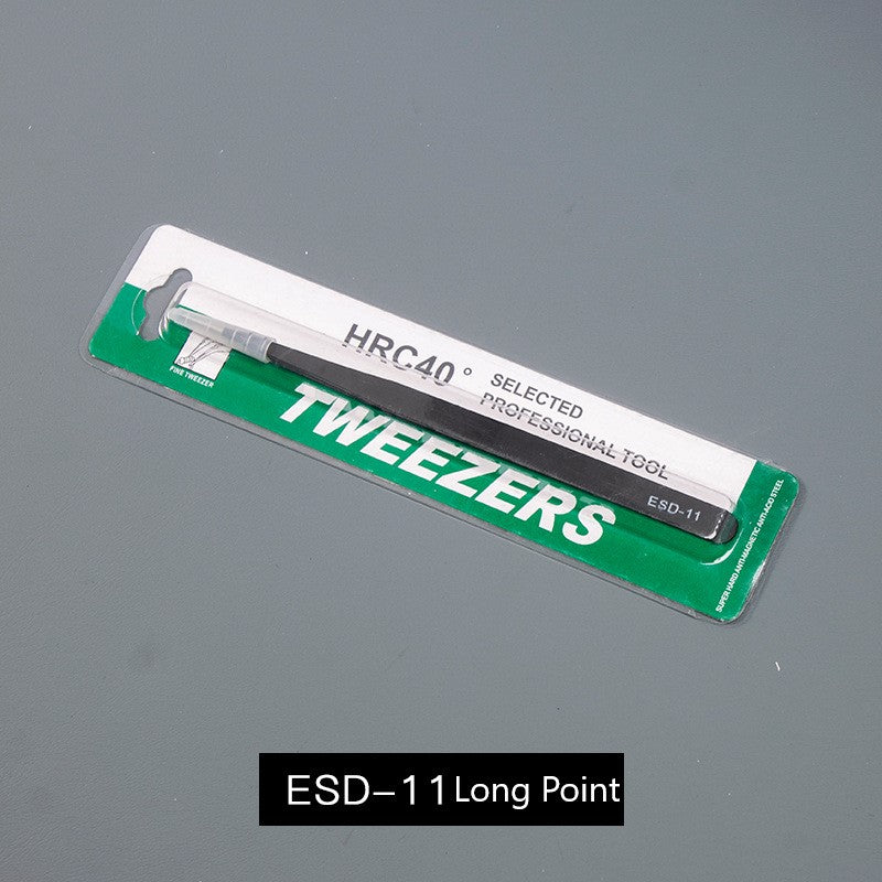 Stainless Steel Anti-Static Tweezers - Straight/Bent Tips for Electronics