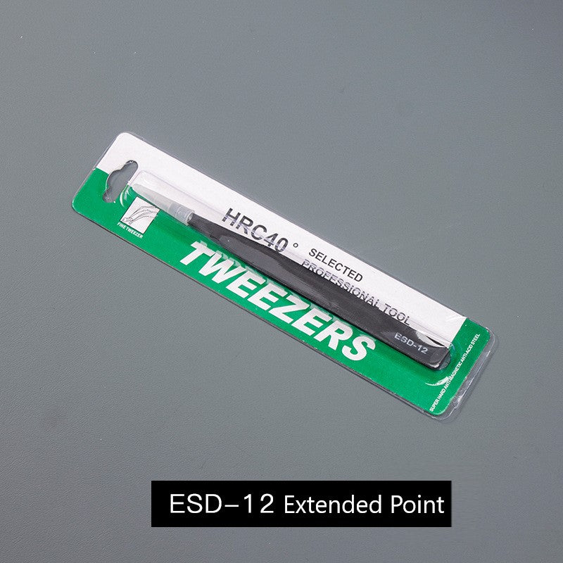 Stainless Steel Anti-Static Tweezers - Straight/Bent Tips for Electronics