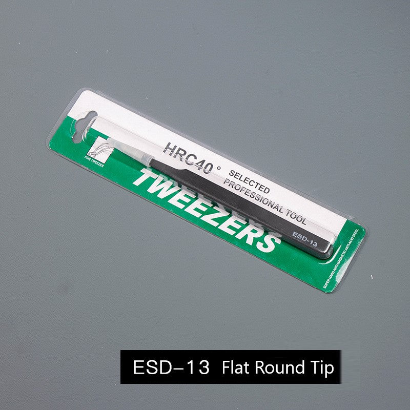 Stainless Steel Anti-Static Tweezers - Straight/Bent Tips for Electronics