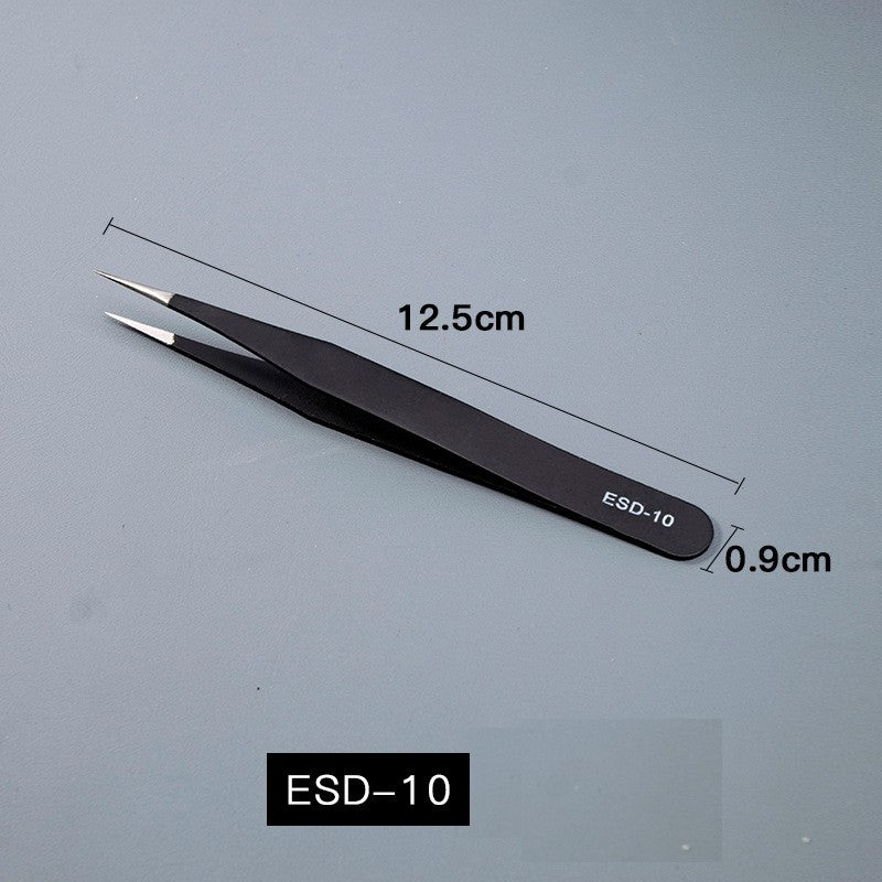 Stainless Steel Anti-Static Tweezers - Straight/Bent Tips for Electronics
