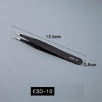 Stainless Steel Anti-Static Tweezers - Straight/Bent Tips for Electronics