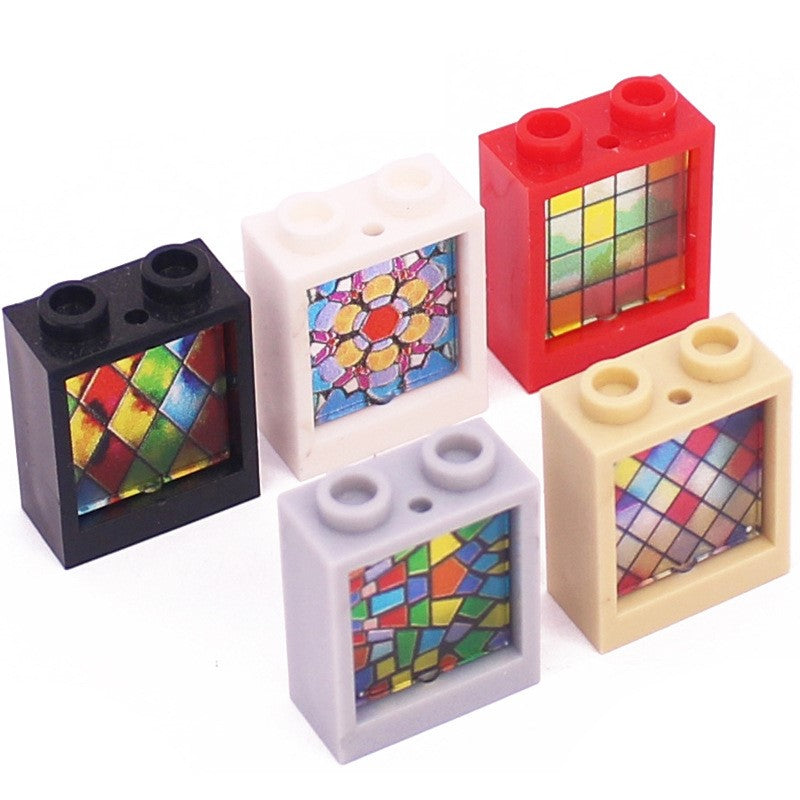 1x2x2 Glass Windows & Colored Wall Panels | 5 Frame Colors & 6 Glass Styles | Compatible with #60592+#60601