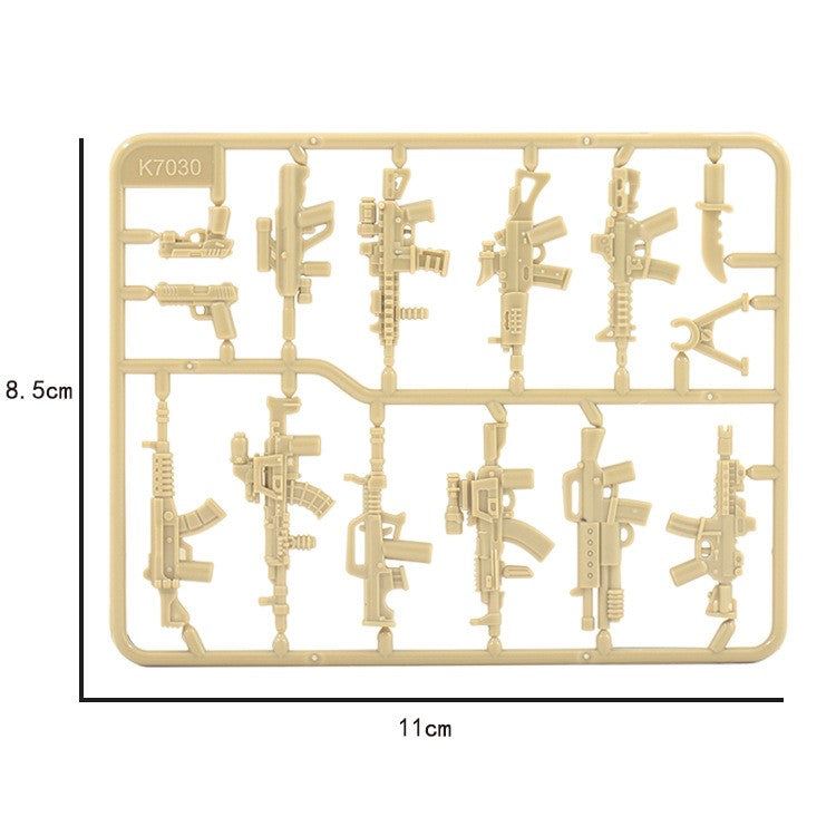 Compatible with Modern Military Equipment, Special Forces Firearms and Weapon Accessories, and Small Building Block Bricks x 10Set