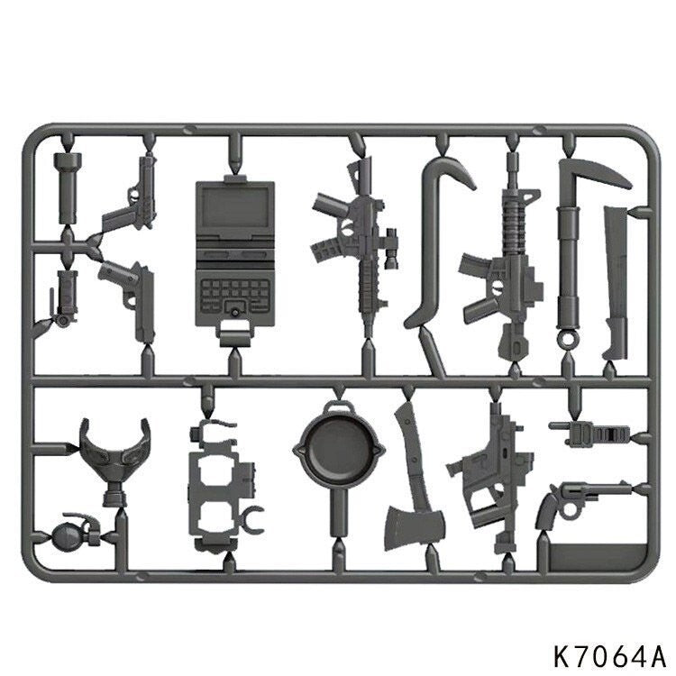 Compatible with Modern Military Equipment, Special Forces Firearms and Weapon Accessories, and Small Building Block Bricks x 10Set