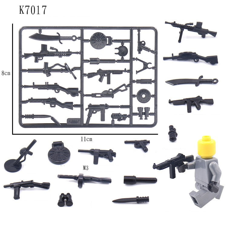 Compatible with Modern Military Equipment, Special Forces Firearms and Weapon Accessories, and Small Building Block Bricks x 10Set