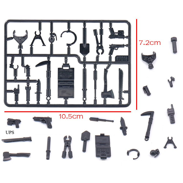 Compatible with Modern Military Equipment, Special Forces Firearms and Weapon Accessories, and Small Building Block Bricks x 10Set