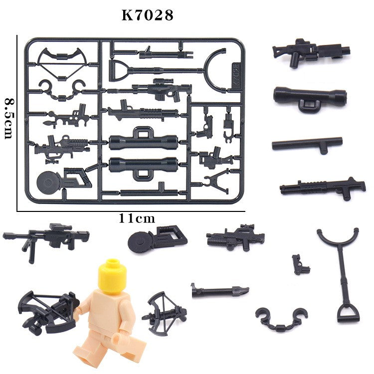 Compatible with Modern Military Equipment, Special Forces Firearms and Weapon Accessories, and Small Building Block Bricks x 10Set