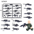 Compatible with Modern Military Equipment, Special Forces Firearms and Weapon Accessories, and Small Building Block Bricks x 10Set
