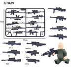Compatible with Modern Military Equipment, Special Forces Firearms and Weapon Accessories, and Small Building Block Bricks x 10Set