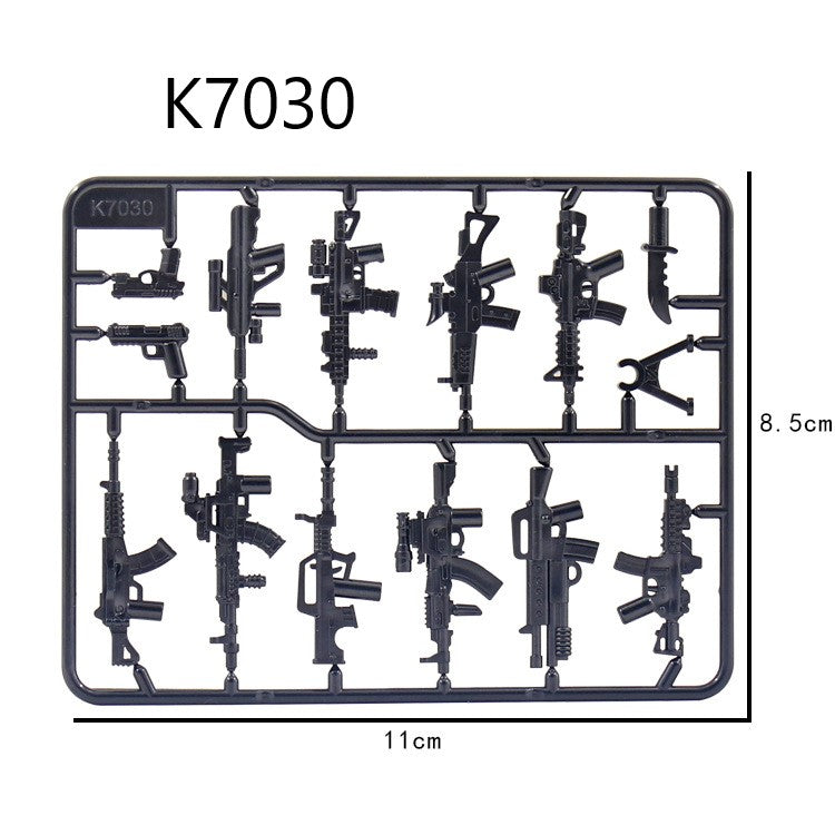 Compatible with Modern Military Equipment, Special Forces Firearms and Weapon Accessories, and Small Building Block Bricks x 10Set