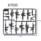 Compatible with Modern Military Equipment, Special Forces Firearms and Weapon Accessories, and Small Building Block Bricks x 10Set