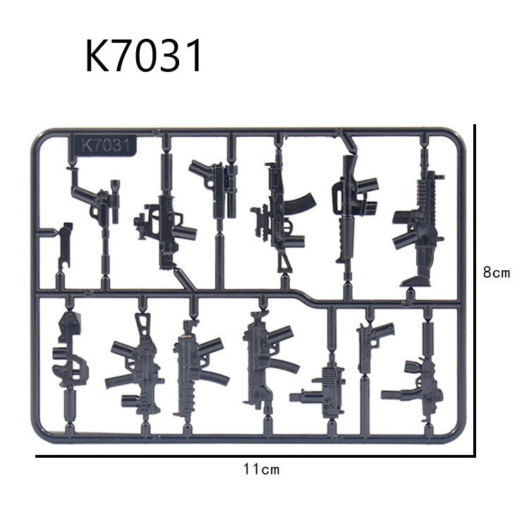 Compatible with Modern Military Equipment, Special Forces Firearms and Weapon Accessories, and Small Building Block Bricks x 10Set