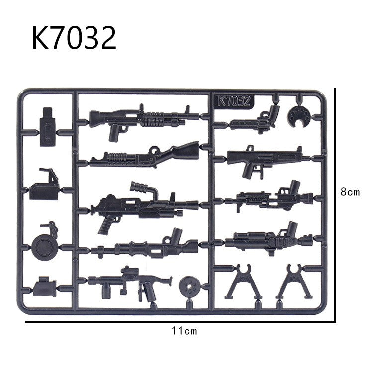 Compatible with Modern Military Equipment, Special Forces Firearms and Weapon Accessories, and Small Building Block Bricks x 10Set