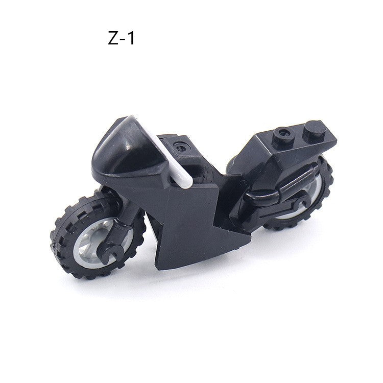 Modern Military Scene With Compatible Parts, Suitable For Assembling Two-Wheeled Motorcycles, Small Building Block Parts x 10