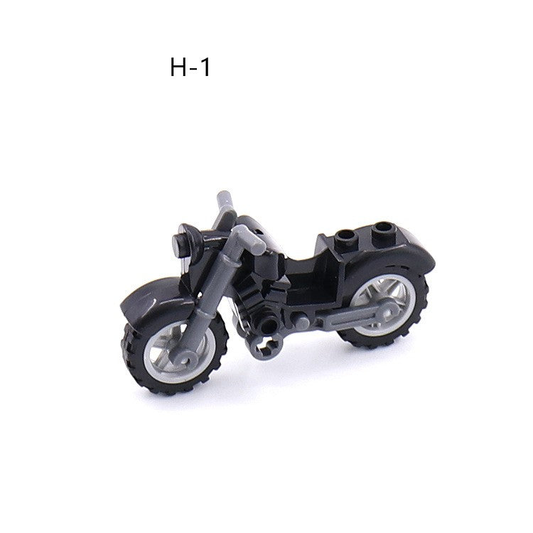 Modern Military Scene With Compatible Parts, Suitable For Assembling Two-Wheeled Motorcycles, Small Building Block Parts x 10