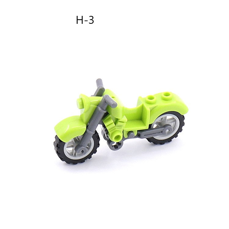 Modern Military Scene With Compatible Parts, Suitable For Assembling Two-Wheeled Motorcycles, Small Building Block Parts x 10
