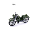 Modern Military Scene With Compatible Parts, Suitable For Assembling Two-Wheeled Motorcycles, Small Building Block Parts x 10