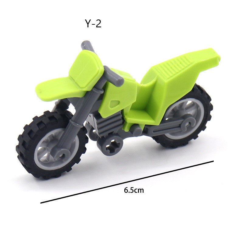 Modern Military Scene With Compatible Parts, Suitable For Assembling Two-Wheeled Motorcycles, Small Building Block Parts x 10