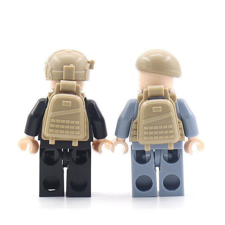 Moc Figure Accessories, Military Gear Bags, Helmets, Vests, Sandbags, And Small Building Block Accessories