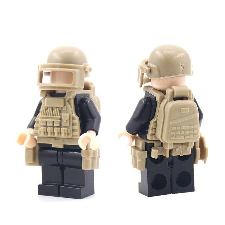 Moc Figure Accessories, Military Gear Bags, Helmets, Vests, Sandbags, And Small Building Block Accessories