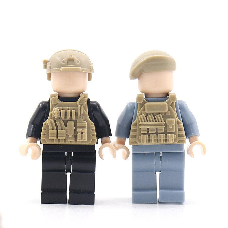 Moc Figure Accessories, Military Gear Bags, Helmets, Vests, Sandbags, And Small Building Block Accessories