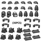 Moc Figure Accessories, Military Gear Bags, Helmets, Vests, Sandbags, And Small Building Block Accessories