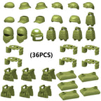 Moc Figure Accessories, Military Gear Bags, Helmets, Vests, Sandbags, And Small Building Block Accessories