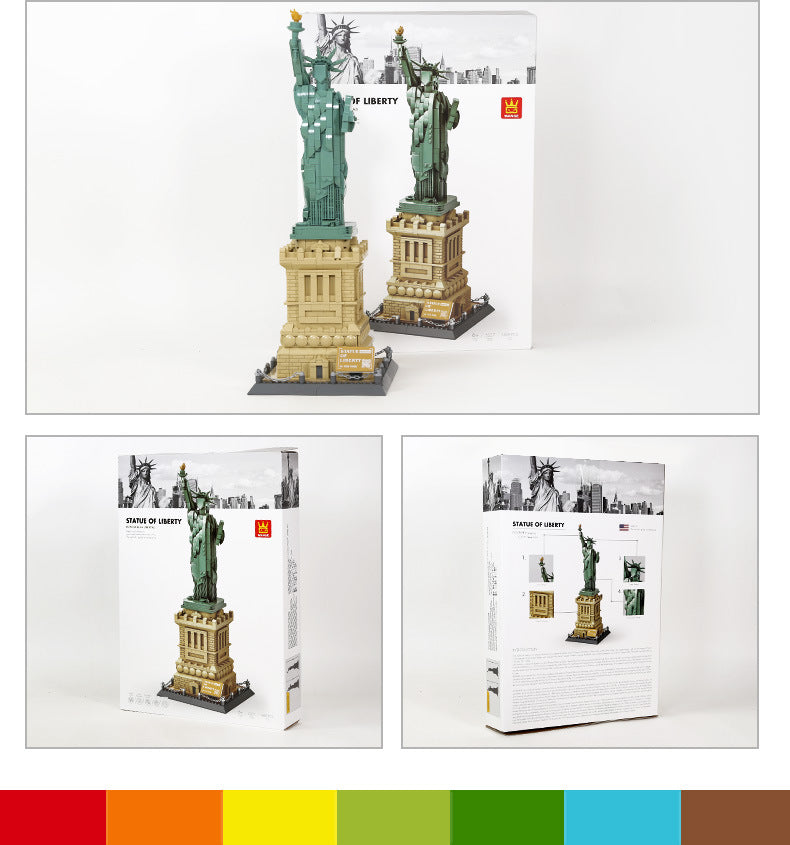 Wange 5227 Statue of Liberty Building Blocks Set, Compatible with Small-Particle Adult Assembly Models