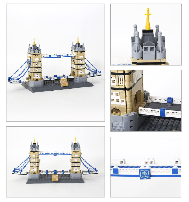 Wangge-4219 British London Twin Tower Bridge Set, Compatible with Small-Sized Building Blocks, Collection and Educational Assembly Set