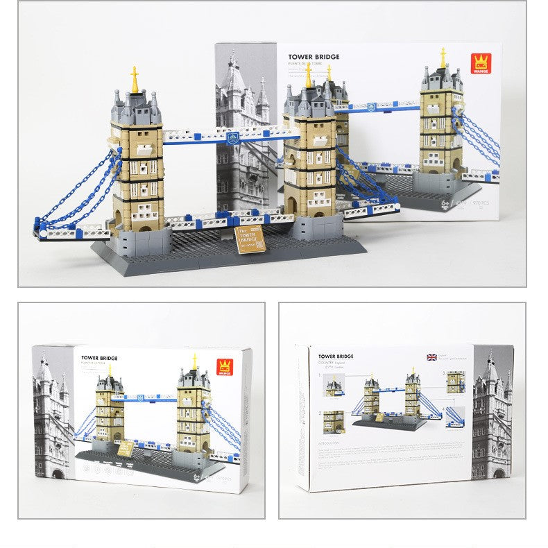 Wangge-4219 British London Twin Tower Bridge Set, Compatible with Small-Sized Building Blocks, Collection and Educational Assembly Set