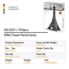 Vang 5217 French Eiffel Tower Set, Compatible with Amall Particle Building Blocks, Assembly Building Blocks Ornaments