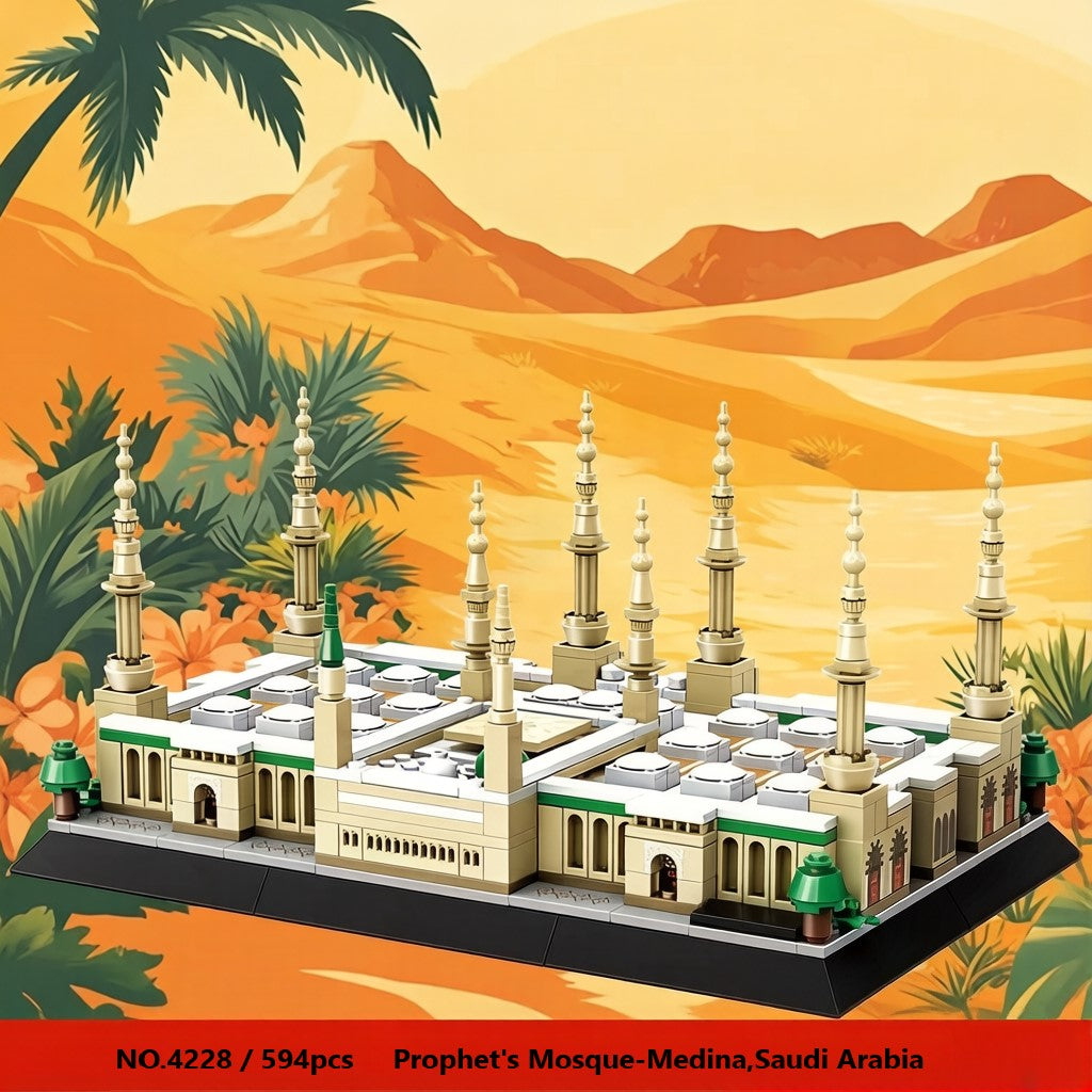 Wange - Al-Masjid an-Nabawi w Medinie, Arabia Saudyjska Mini Brick Building Set 4228 - 594pcs