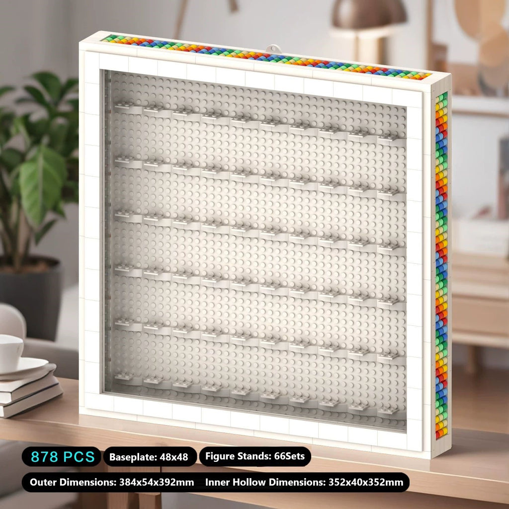 Building Block Figurine Rainbow Photo Frame, Compatible with Small Particle DIY Storage Ornaments