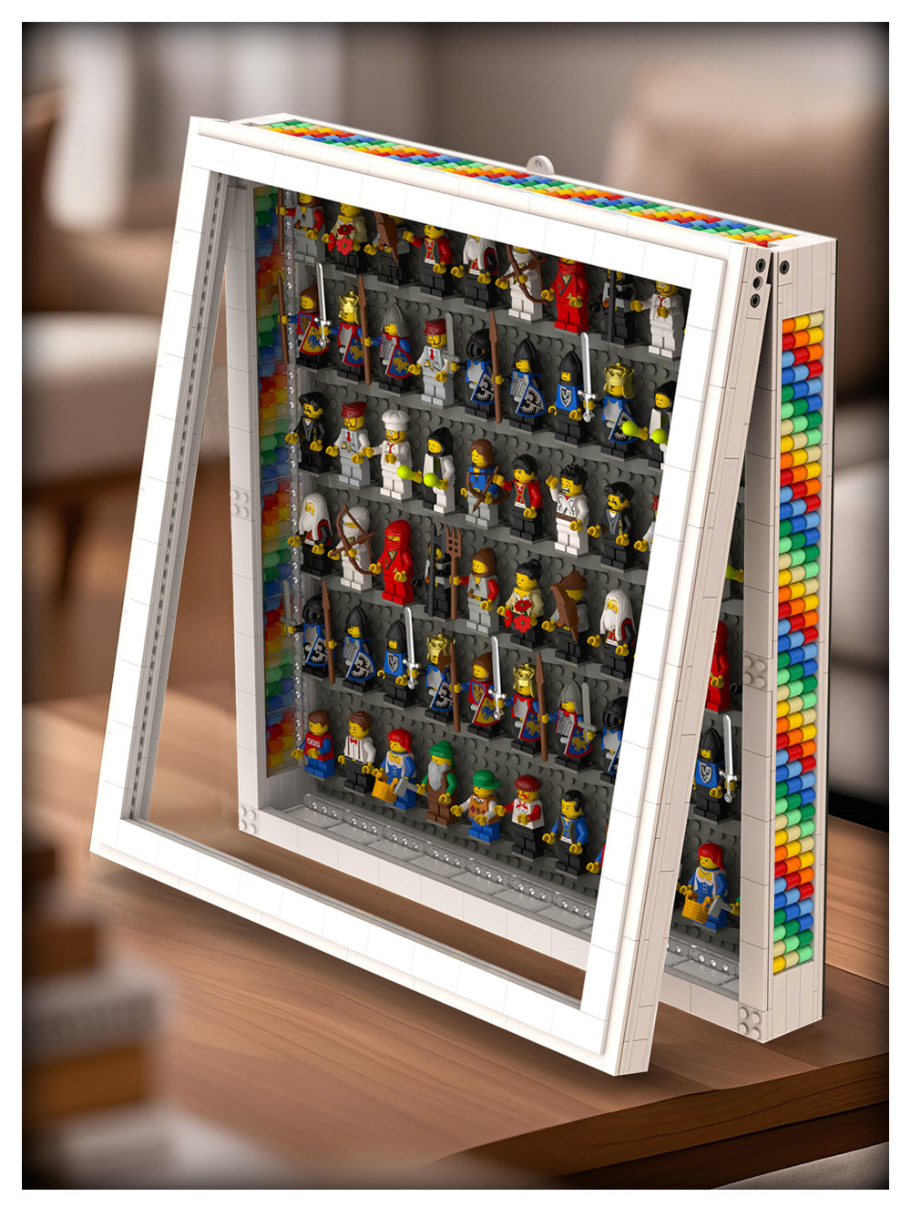 Building Block Figurine Rainbow Photo Frame, Compatible with Small Particle DIY Storage Ornaments