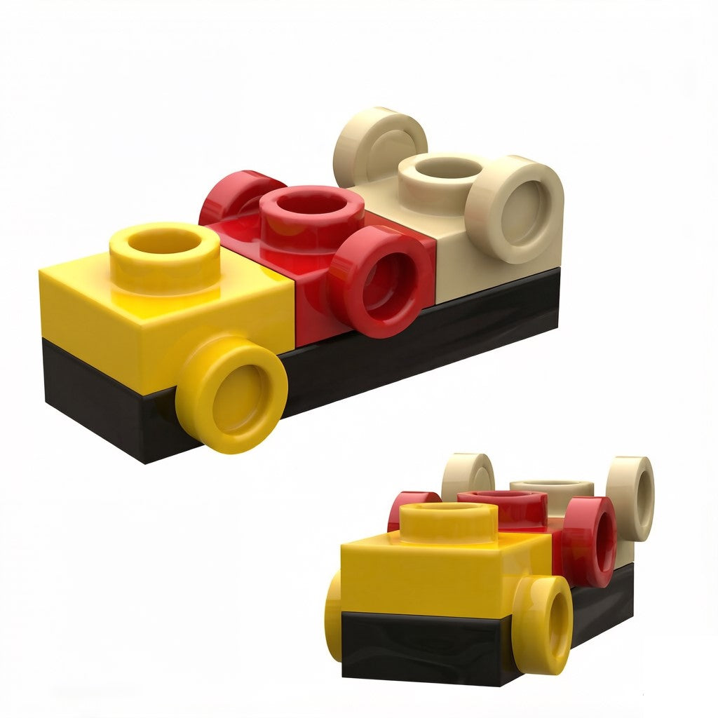 kf-0177 Small-Particle Building Block Compatible; 1x1 Plate with Studs on Opposite Sides (Approx. 453 Pcs) Not - GoBricks Brand