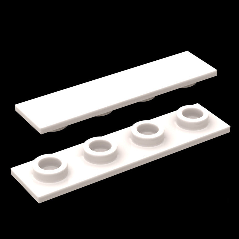 kf-0166 Small-Particle Building Block Compatible: 1x4 Flat Plate Chassis-Mounting Specialty Parts, 100g (Approx. 241 Pcs) Not GoBricks Brand
