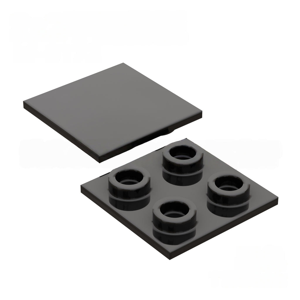 Kf-0172 Small-Particle Building Block Compatible, 2X2 Thin Plate With Inverted Mounting Studs 100G (Approx. 219 Pcs), Not Gobricks Brand