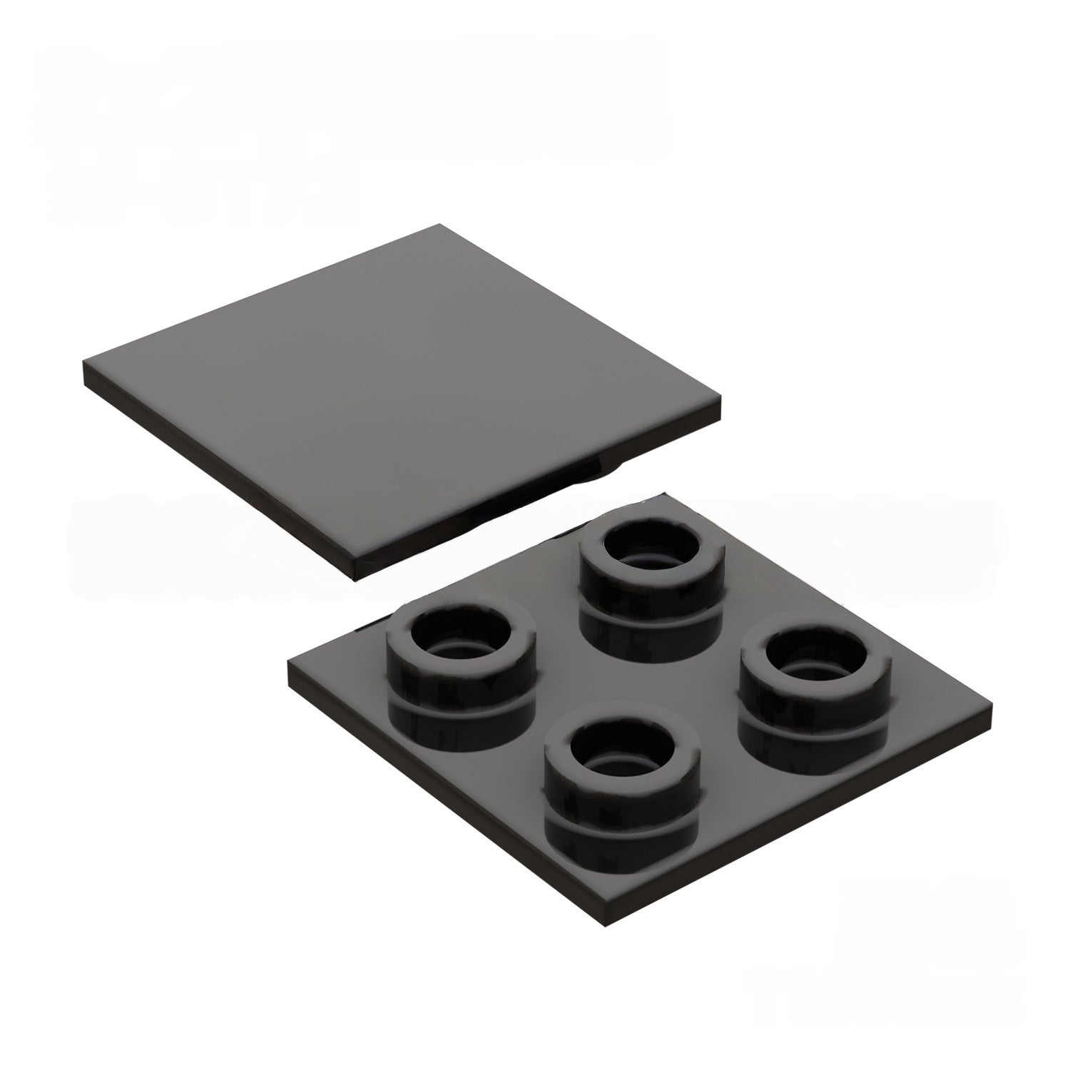 Kf-0172 Small-Particle Building Block Compatible, 2X2 Thin Plate With Inverted Mounting Studs 100G (Approx. 219 Pcs), Not Gobricks Brand