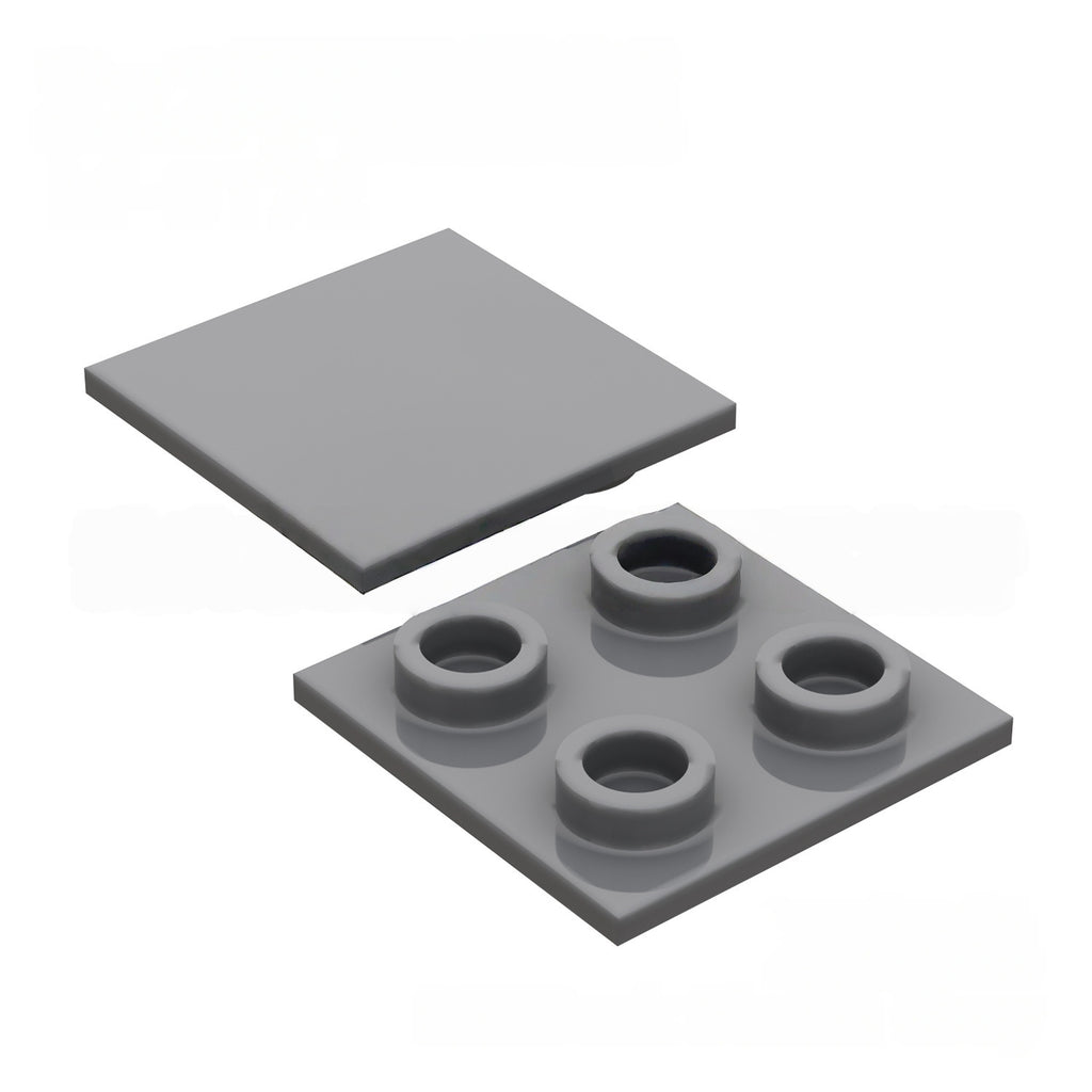 Kf-0172 Small-Particle Building Block Compatible, 2X2 Thin Plate With Inverted Mounting Studs 100G (Approx. 219 Pcs), Not Gobricks Brand