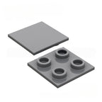Kf-0172 Small-Particle Building Block Compatible, 2X2 Thin Plate With Inverted Mounting Studs 100G (Approx. 219 Pcs), Not Gobricks Brand
