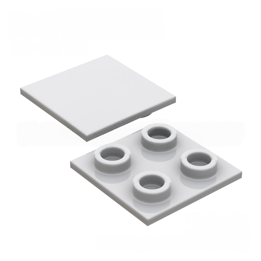 Kf-0172 Small-Particle Building Block Compatible, 2X2 Thin Plate With Inverted Mounting Studs 100G (Approx. 219 Pcs), Not Gobricks Brand