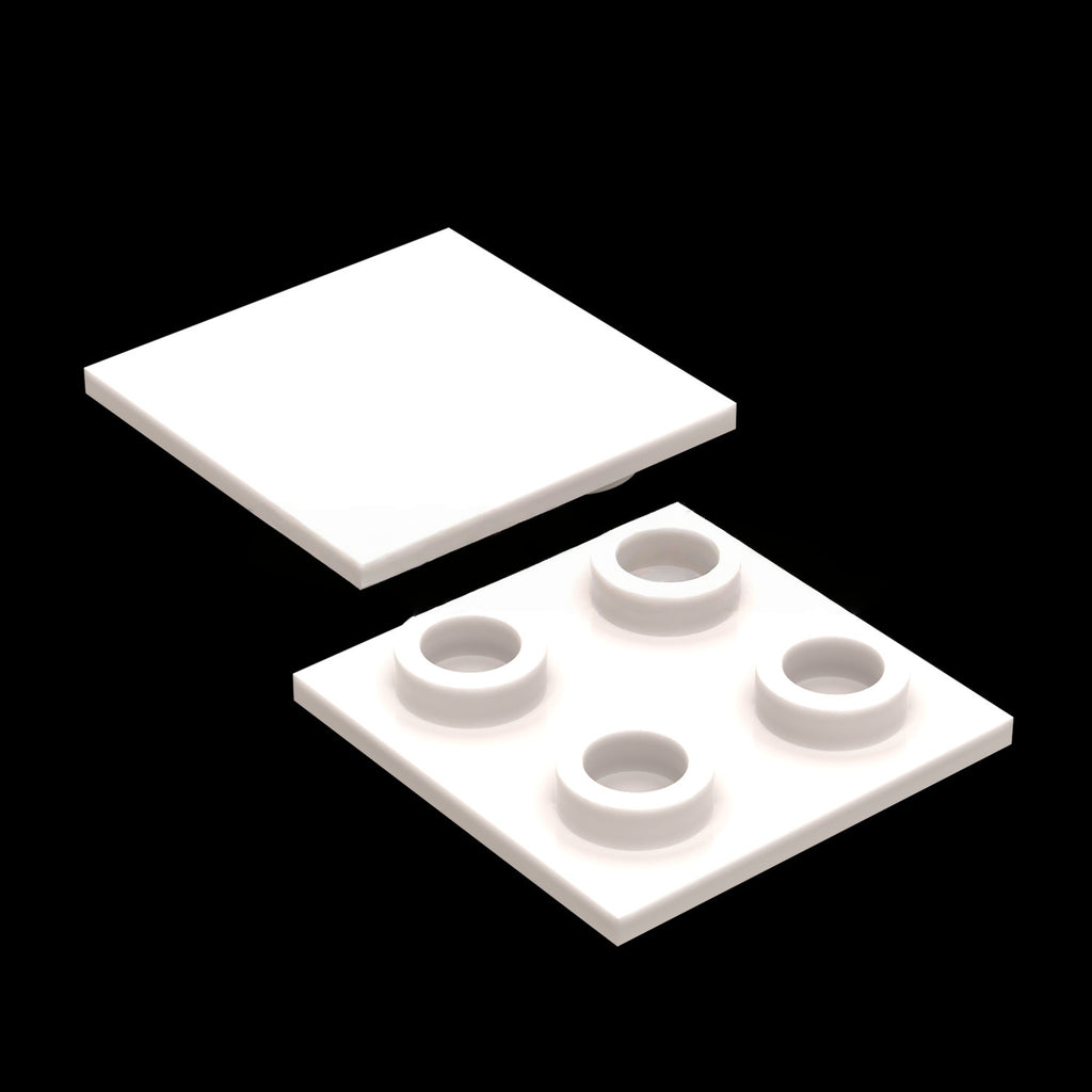 Kf-0172 Small-Particle Building Block Compatible, 2X2 Thin Plate With Inverted Mounting Studs 100G (Approx. 219 Pcs), Not Gobricks Brand