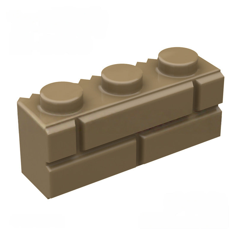 Kf-0016 Compatible Building Block Parts, 1X3 Wall Brick Elements, 100gx3  (Approx. 294 Pieces), Non-Gobricks Brand. - SKU - OurGobricks