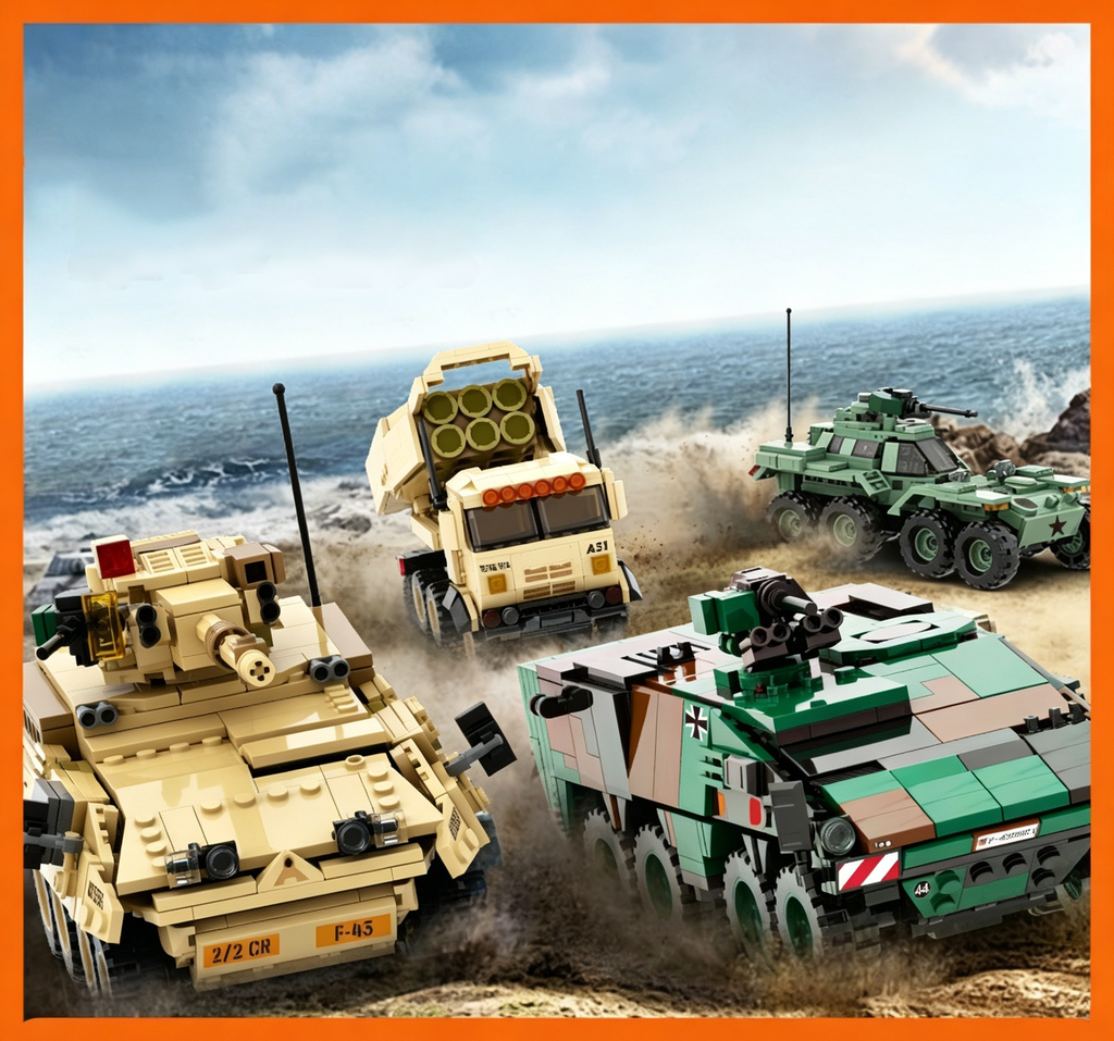 3510-3517 Compatible with small-particle building blocks military armored vehicle and tank models