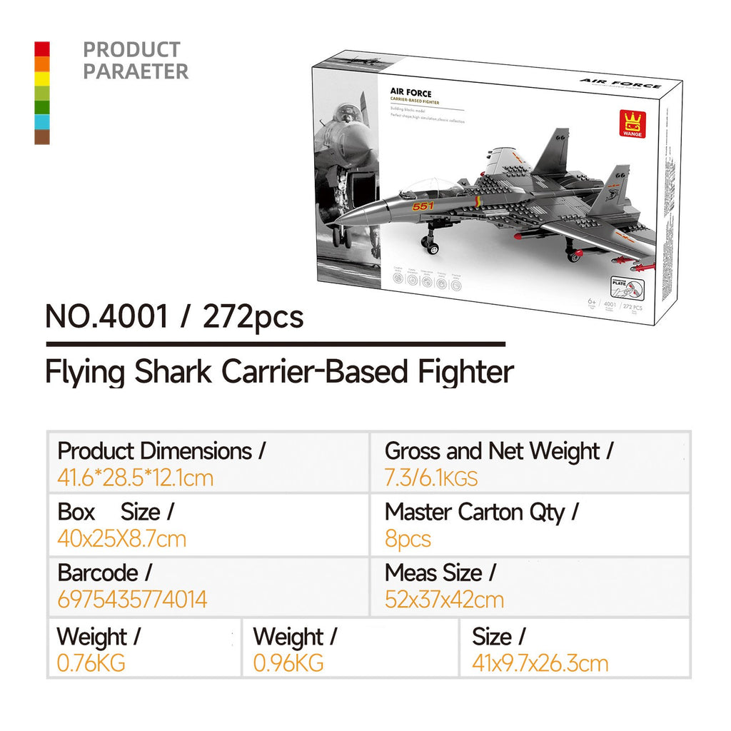 Compatible With Small-Particle Building Blocks; Military Combat Aircraft Model - SKU - OurGobricks